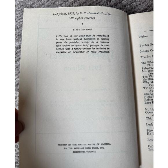 Best Sport Stories of 1951 Hard Cover Book - Picture 4 of 6